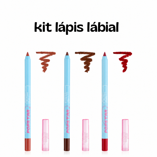 Kit 3 Lápis Labial Ponta Fina Iconic Popstar by Ruby Rose