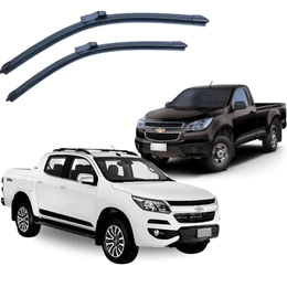 Kit Par Palhetas Limpador de Parabrisa Paleta Silicone Chevrolet S10 Trailblazer 2013 A 2019