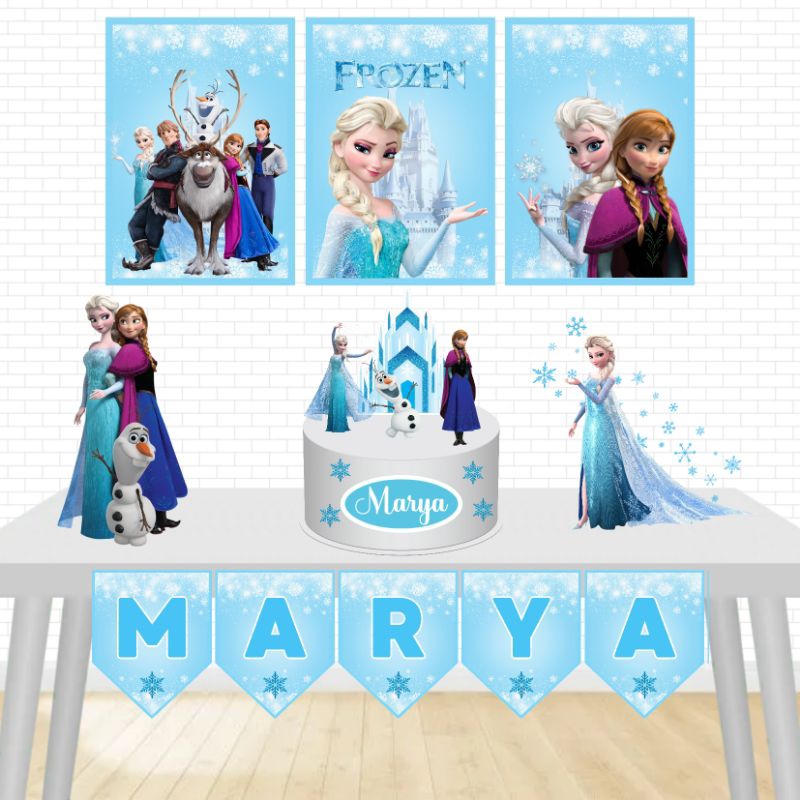 Kit Festa Só um Bolinho-Tema Frozen Princesa-Decoração Aniversário/Mesversario Infantil-Kit Personalizado completo