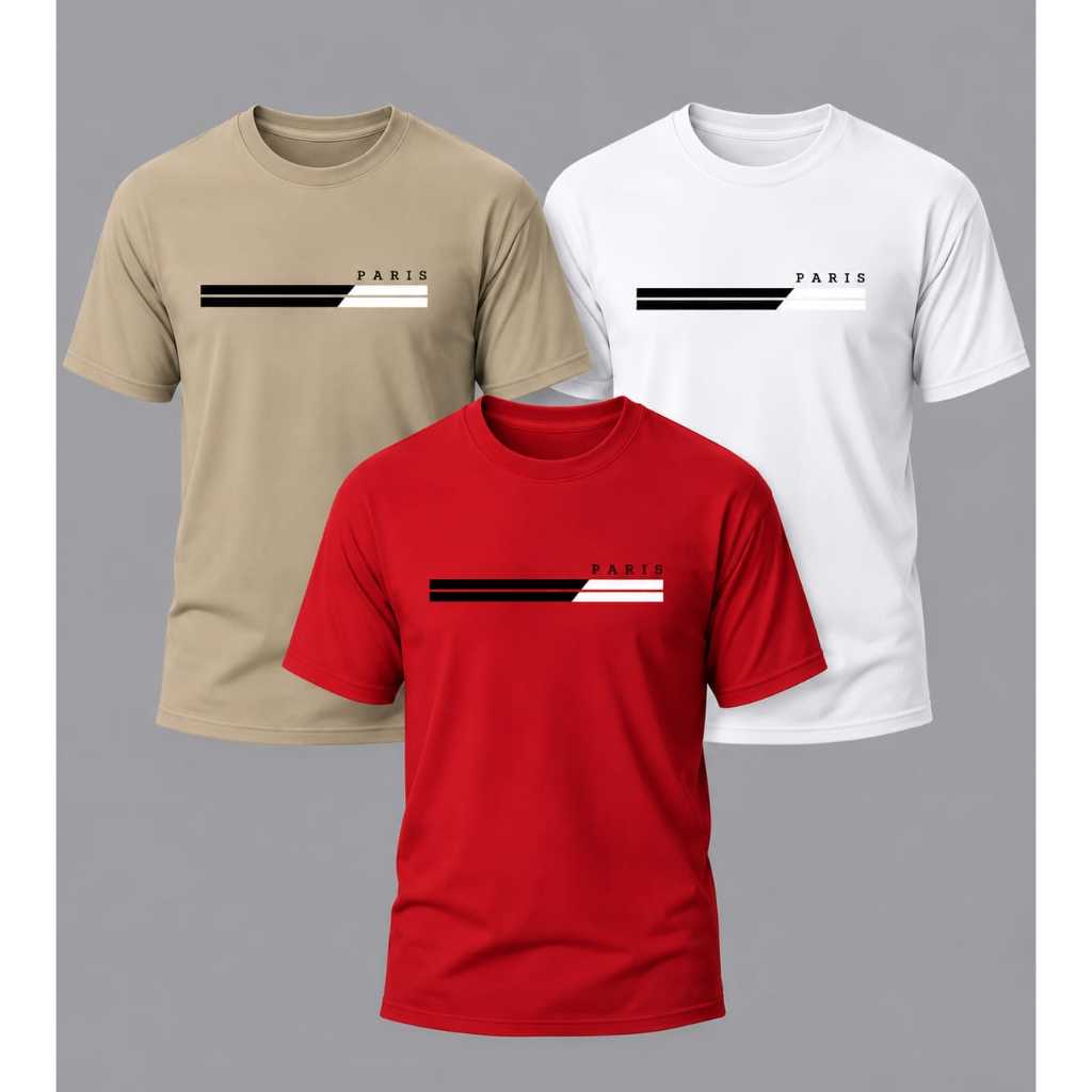 Kit 3 Camisetas Masculinas Estampadas Cores Diversas 100% Algodão Malha Premium Confortável Estilosa Casual