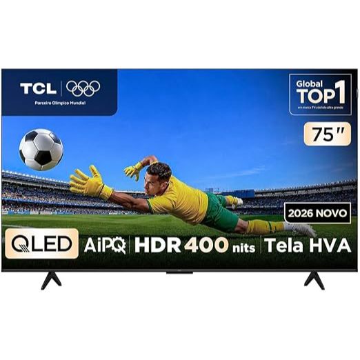 Smart TV TCL 75 Polegadas QLED 4K P7L WiFi Bluetooth Google TV HDR10+ 120 Hz VRR AIPQ 75P7L