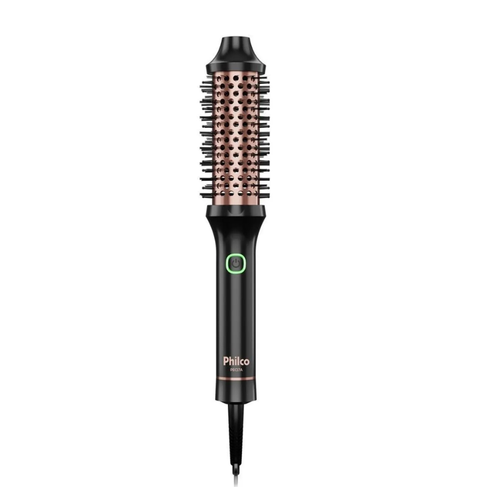 Escova Modeladora Philco Bivolt 75W Íon Tourmaline, Tubo 38mm, 230°C PEC17A