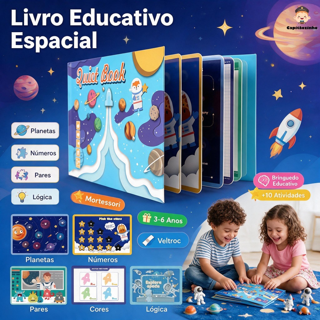 Livro de atividades interativo Montessori Quiet Book