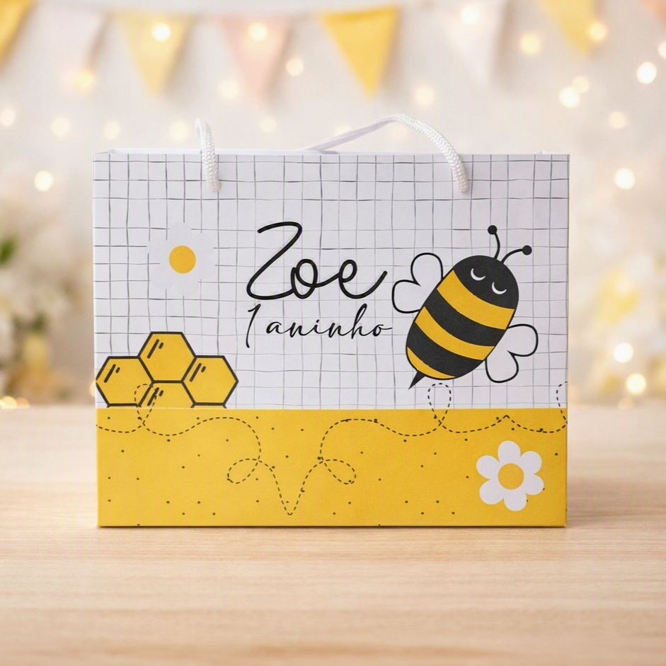 Sacolinha Personalizada Abelhinha | Lembrancinha | Aniversário Abelhinha (Pegue e Monte)
