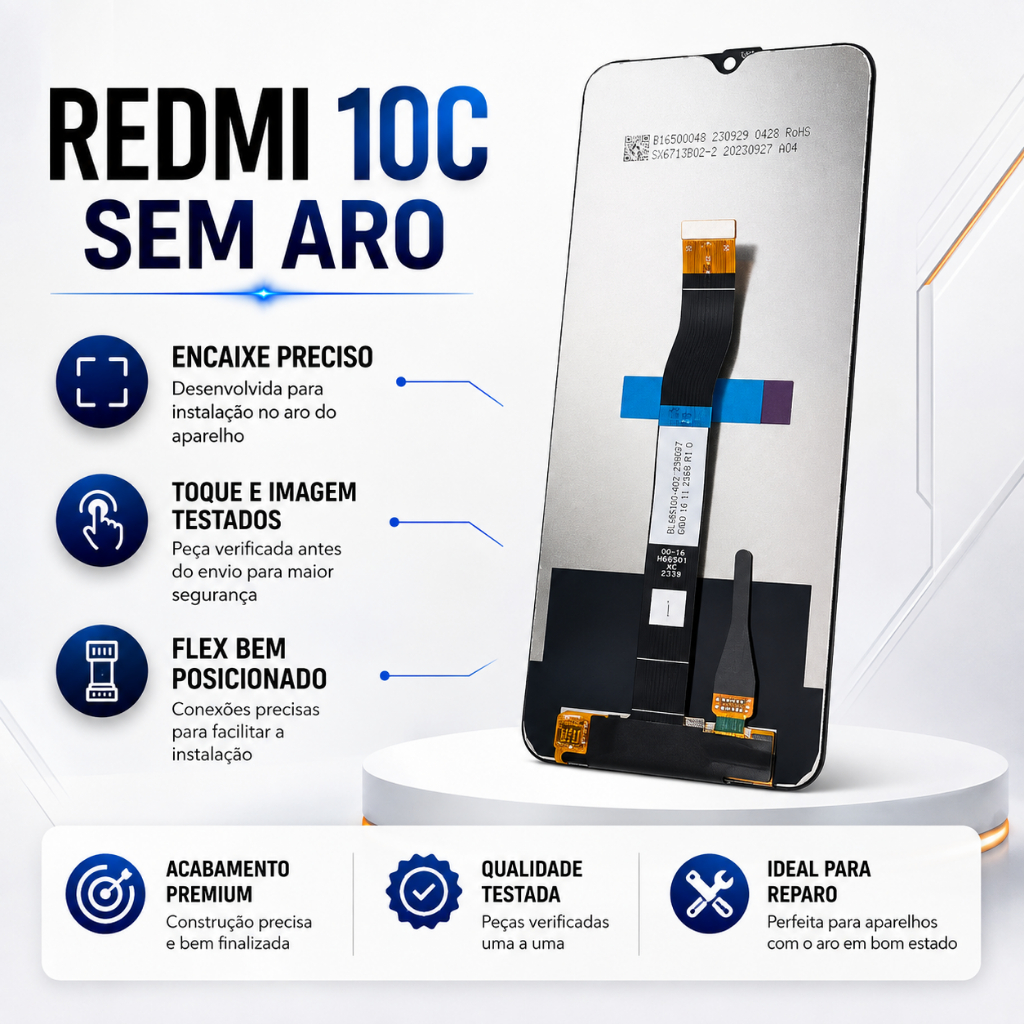 Tela Frontal LCD Com e Sem aro Rdmi 10C / Poco C40 – Toque Completo + Testada + Cores Fiéis — imagem 2 de 2