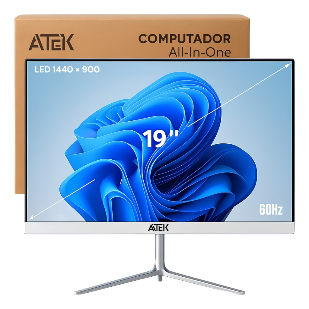 Computador All In One Intel Core i5 8GB RAM SSD 256GB Tela 19" WiFi HDMI Para Escritório Casa Estudo
