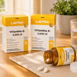 Lavitan Vitamina D 3 2000UI 30 Comp Revestidos Colecalciferol Adulto Idoso Sem Açúcar Lactose