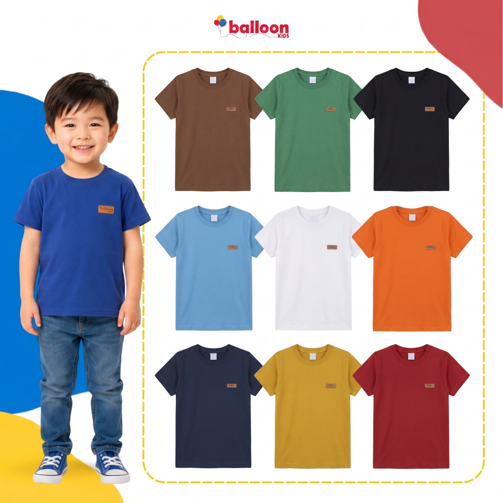 Kit 3 Peças Camisetas Sortidas Básicas Lisas Infantis Menino Manga Curta Verão