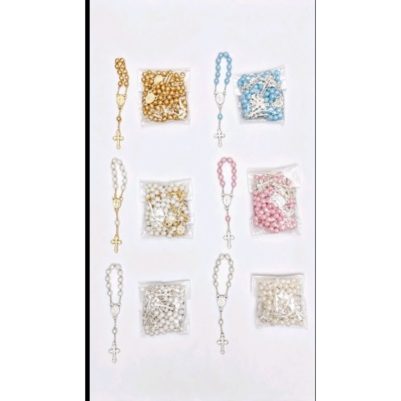 kit pacote 12 mini terço pérola lembrancinha católico batizado crisma casamento maternidade eucaristia várias cores