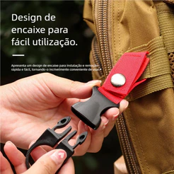Acessório mosquetão com alça de nylon para transporte de garrafa de água