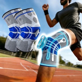 Joelheira Compressão Flexivel 3D Ortopedica Esportiva Anel e Haste Flexivel Treino Alívio…