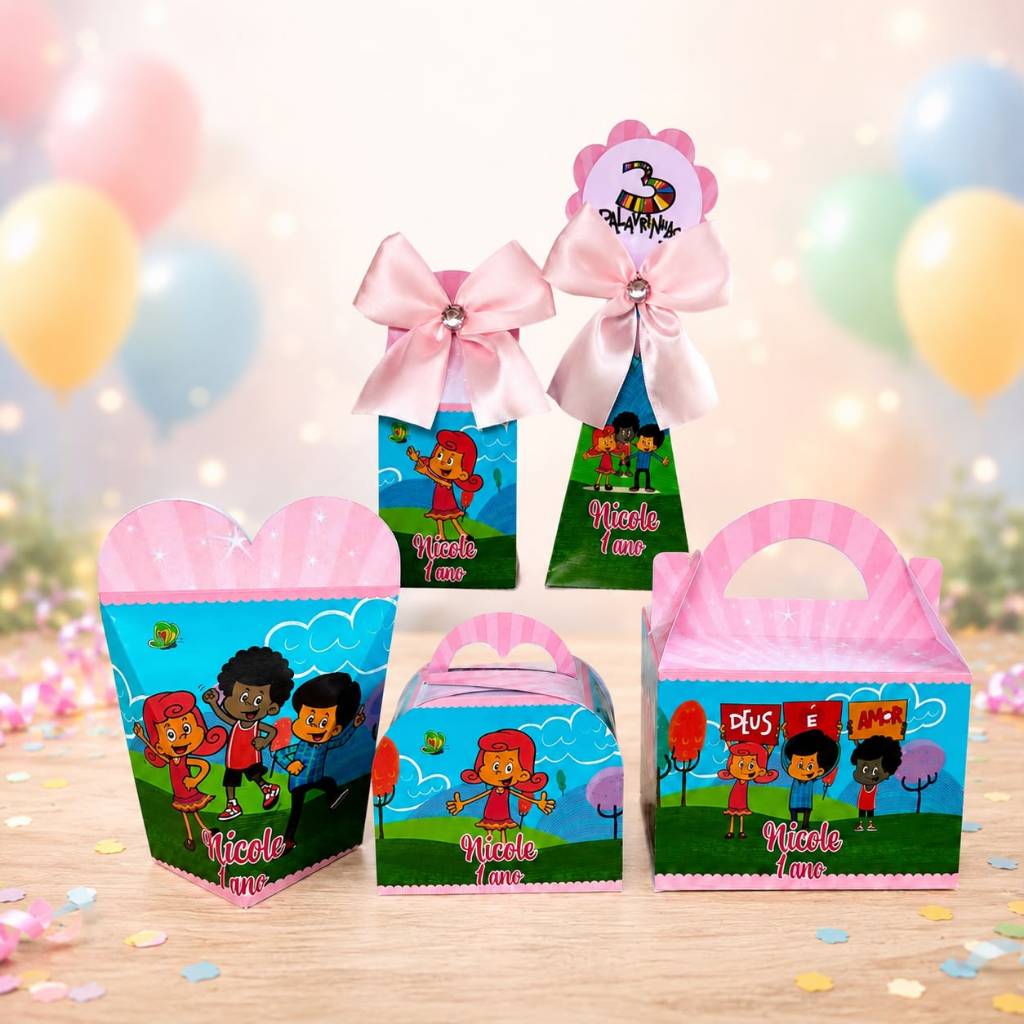 Kit Caixa 3 Palavrinhas / Personalizada/ Lembrancinha de Festa/ Aniversário