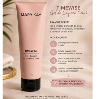 Gel de Limpeza Facial Mary Kay TimeWise 4 em 1 127g para Pele Mista e Oleosa Skincare Facial
