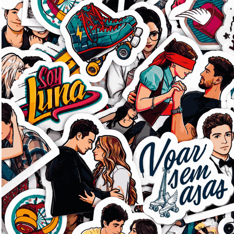 Kit 50 Adesivos Sou Luna – Stickers Decorativos Fofos para Personalizar Tudo ✨🌙