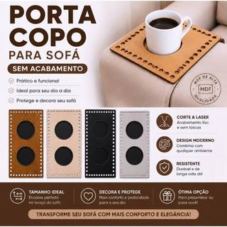 Porta Copos de Sofá Articulado em MDF para Crochê Sem Acabamento Base para Artesanato