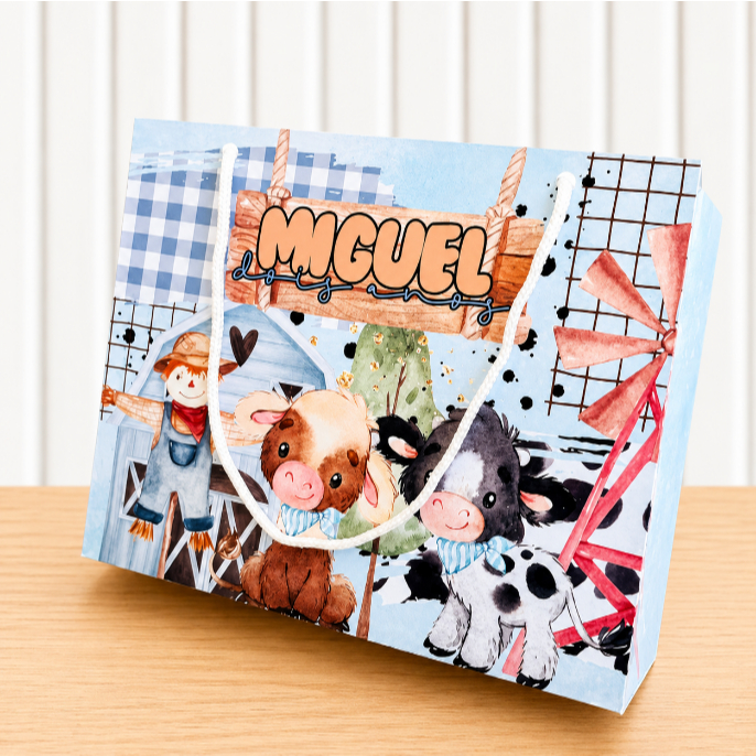 Sacolinha G fazendinha Personalizada para Festa Infantil - sacolinha fazendinha - Lembrancinha de Aniversário.