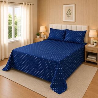 Jogo de Lençol Cama Solteiro/Casal/Casal Box Premium Poá e Estampado 2PÇ/3PÇ Percal Flex …