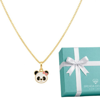 Colar Semijoia Cordão de Ouro Banhado Corrente Gargantilha Garantia Colar Infantil Panda