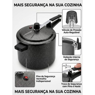 Panela de Pressão ASJ Preta Craqueada (SALDO) 4,5 Litros, 7,0 Litros e 10,0 Litros