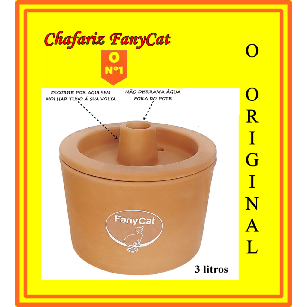 Bebedouro Fonte Gatos Cerâmica 3 Litros Chafariz - Luxo