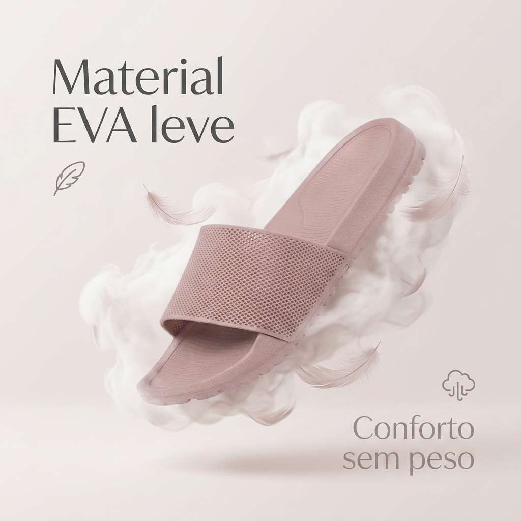 Chinelo de Dedo Feminino Respirável, Sandália Eva Confortável Antiderrapante Leve Plataforma Solado Grosso Praia Verão