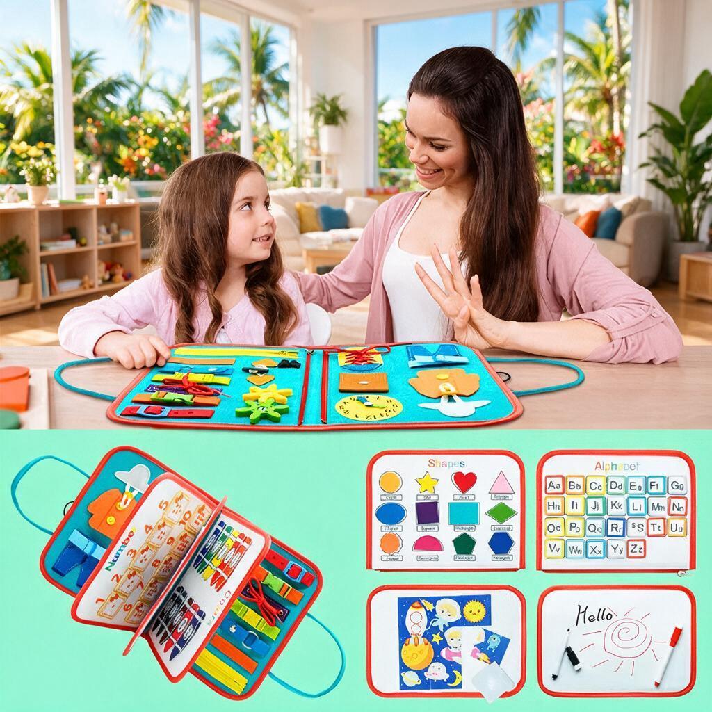 Brinquedos Maleta Sensoriais Básicos De Habilidades De Vida Para Toddlers Montessori Busy Board