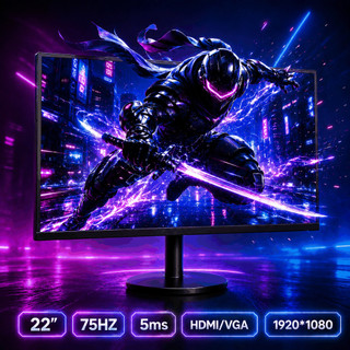 Monitor LCD 22 polegadas Full HD 1920 x 1080, 75 Hz, VESA 75 mm, HDMI e VGA