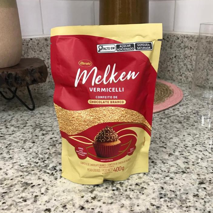 Vermicelli Chocolate Branco Melken - 400g Harald - Rizzo
