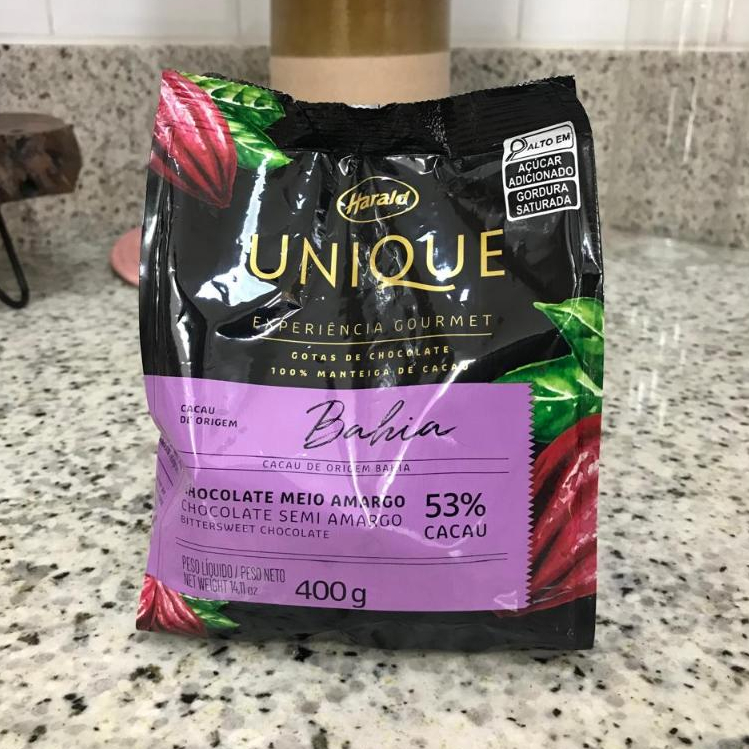 Chocolate em Gotas 53% Cacau Amargo Bahia - Unique - 400g - 01 Unidade - Harald - Rizzo