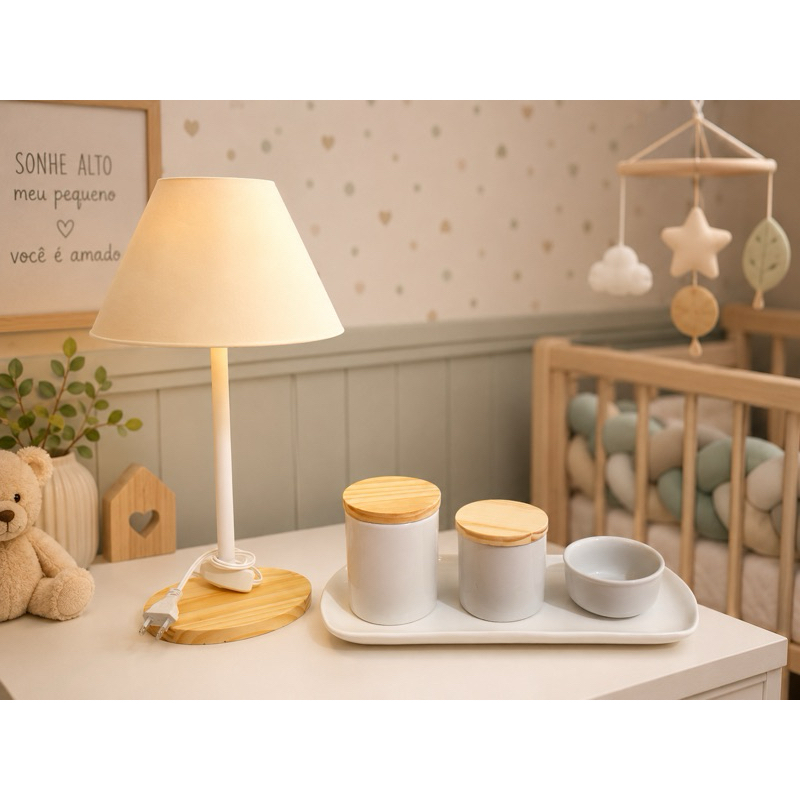 Kit Higiene Bebê Porcelana com Bandeja Retangular, Pronta Entrega!