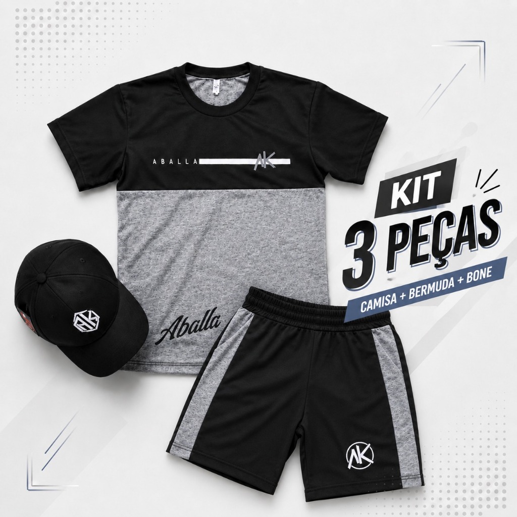 Roupa Infantil Conjunto Masculino Kit Camisa + Bermuda Com Boné Lançamento