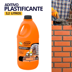 Aditivo Plastificante 3,2L para Argamassa Reboco Massa Cimento Ótima Liga Durín