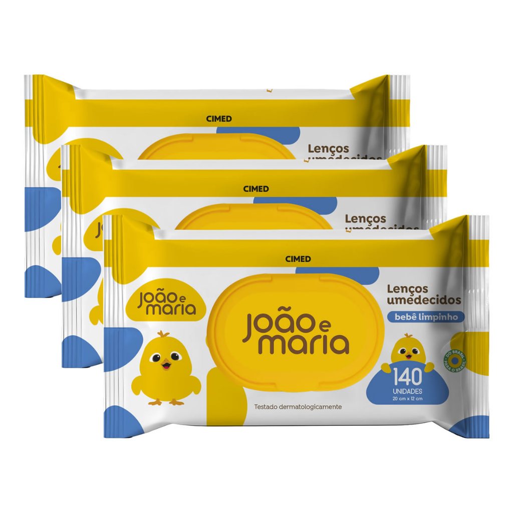 kit 420 Toalhas Umedecidas João e Maria Bebê Limpinho