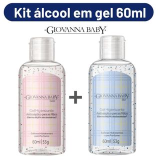 Kit 2 Álcool em Gel Higienizante Giovanna Baby Blue e Classic 60ml Mini