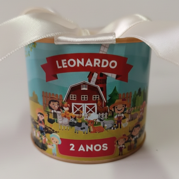 Kit Tubolata Personalizada 5x6cm Lembrancinha Fazendinha Aniversário Chá de Bebê Festas