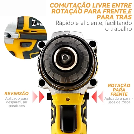 Furadeira Parafusadeira Sem Fio 48V com Baterias e Maleta Completo — foto 2