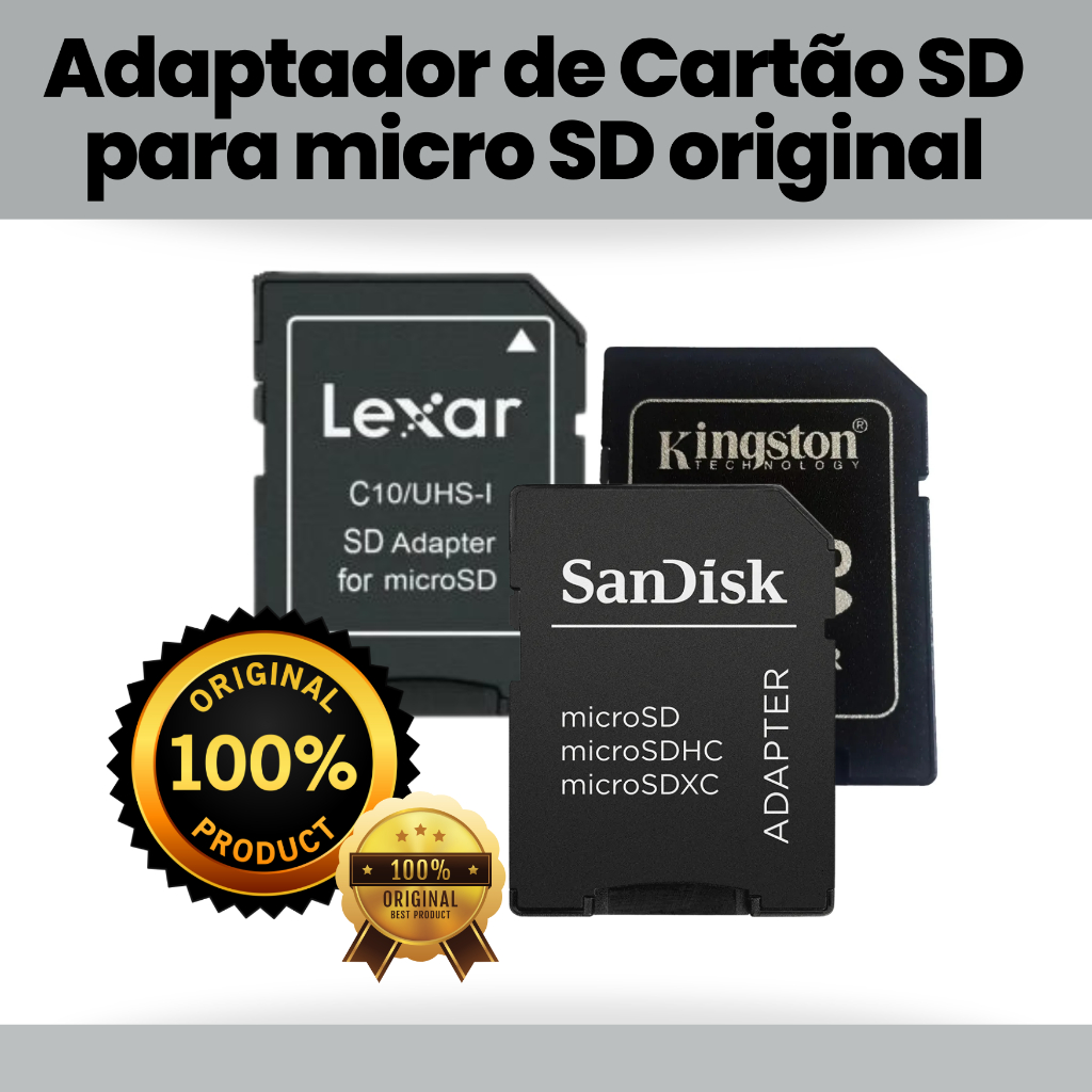Adaptador de Cartão SD para Micro SD – Novo e Original