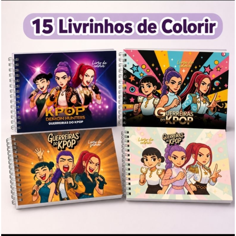 15 Mini Livro Para Colorir Personalizado festas de aniversario kpop Saja lembrancinha sacola
