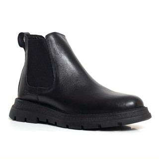 Bota Masculina Casual Couro Palmilha Gel Elástico Lateral Robusta