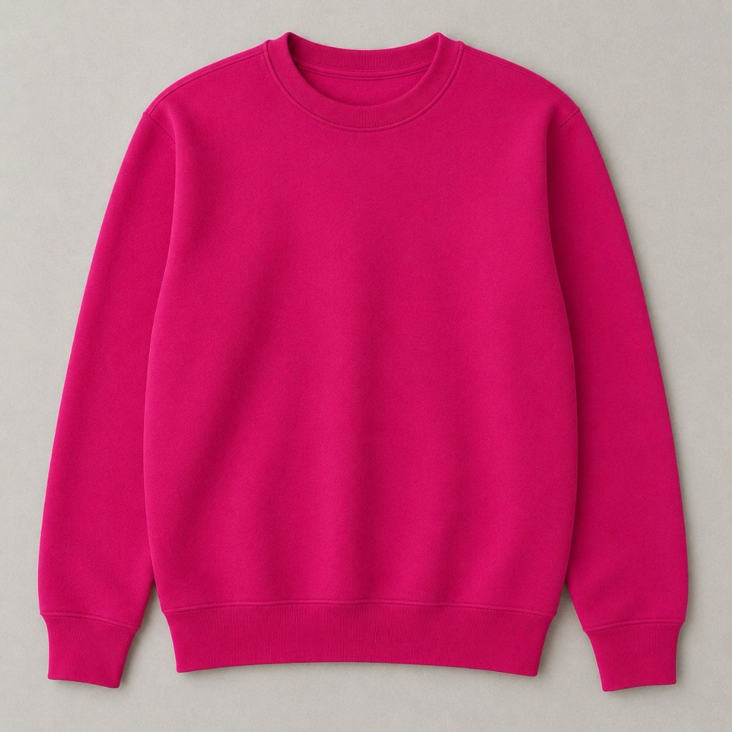 Blusa Casaco - Moletom de Frio Flanelado Unissex Quentinha sem capuz gola redonda Masculino e Feminino P ao GG Rosa Pink