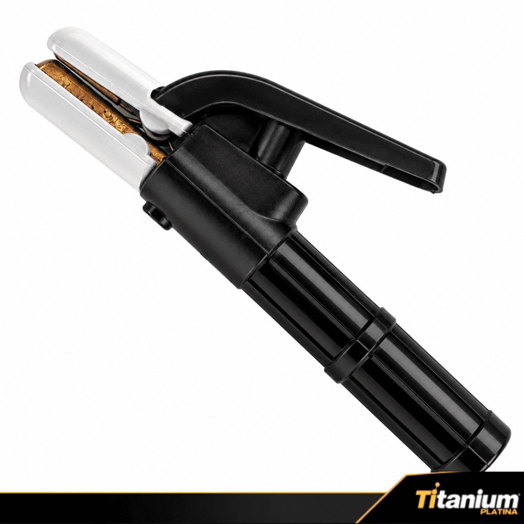 Alicate Porta Eletrodo 600A para Máquina de Solda Soldagem Profissional Titanium Platina · foto 2
