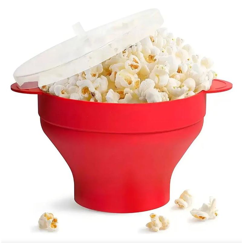 Kit Pipoqueira Silicone Retrátil Pipoca Rápida no Micro-ondas Livre de BPA fácil de lavar