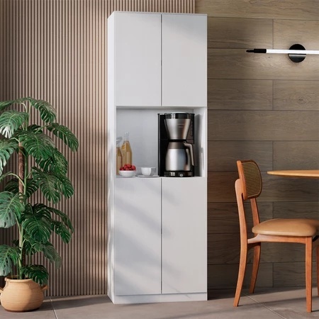 Torre Quente Para Cozinha Paneleiro Vertical Com 2 Vãos Livres E Portas Armário 