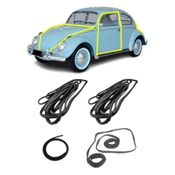 Kit Borrachas Completo Para Colar 2 Portas + Capô + Tampa do Motor Fusca 1200/1600 59/97