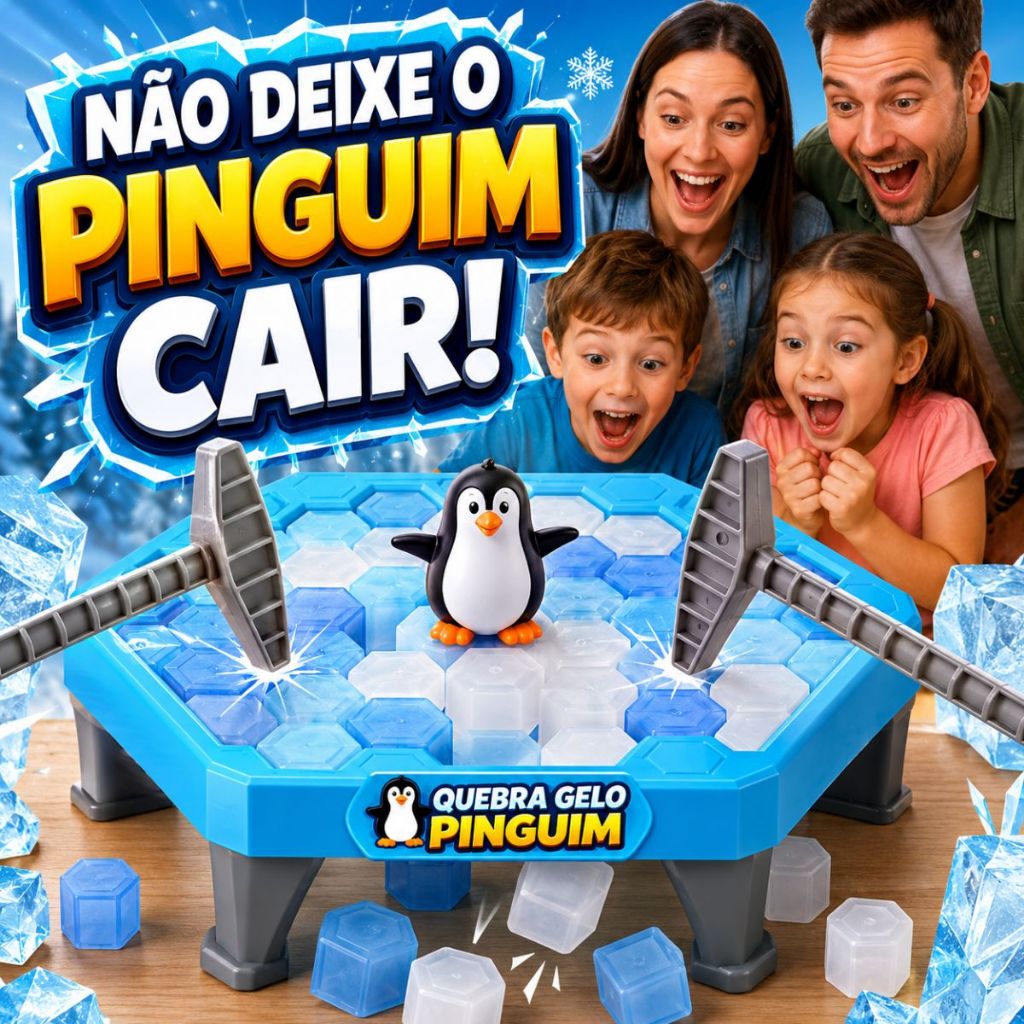 Jogo Quebra Gelo Grande Pinguim Numa Fria  Brinquedo Infantil Interativo Jogo de Mesa Educativo