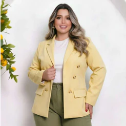 Blazer Feminino Alfaiataria Plus Size GG ao G3