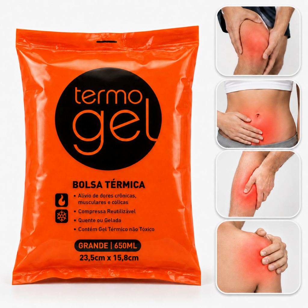 Bolsa Térmica Compressa Água Quente Fria Dor Colica Grande 650 ML