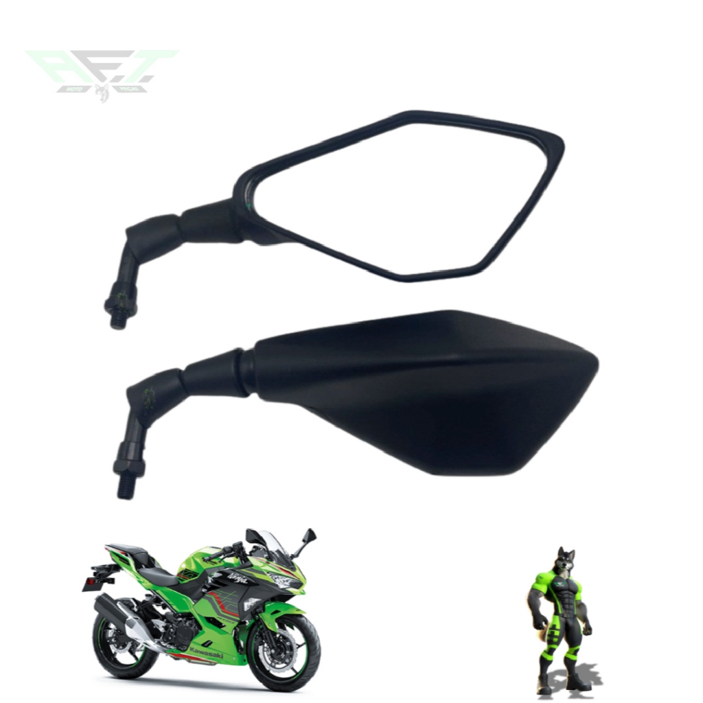 Par Retrovisor Espelho Rebaixado Fixo Rosca Honda TODAS Modelo Kawasaki Z400 Haste Curta Esportivo