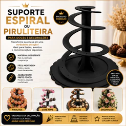 Suporte Piruliteiro MDF Espiral Porta Pirulitos Decoração Mesa Festa Aniversário