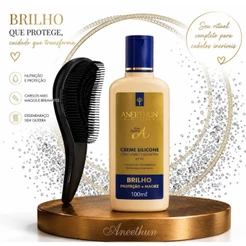 Creme De Silicone Aneethun Linha A Brilho e Proteção - 100ml + Escova Mágica